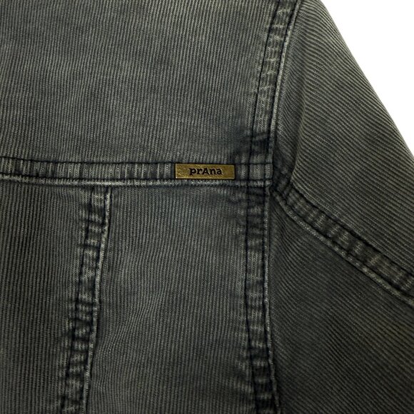Prana Corduroy Jacket Womens Large Gray Trucker Stretch Casual Organic Cotton - Picture 7 of 10